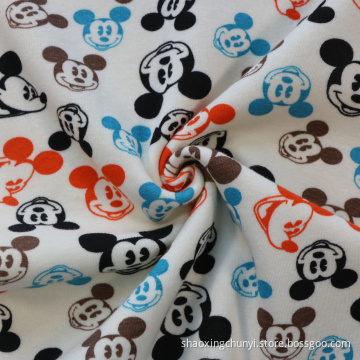 Pakaian hangat 95%kapas 5%spandex beludru kain bulu cetak minky dicetak